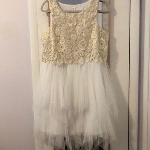 Justice size 20 plus girls White lace dress